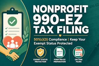 prepare nonprofit 501c3 form 990 ez tax return for charities