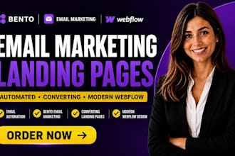 do bento email marketing automated converting modern webflow landing pages