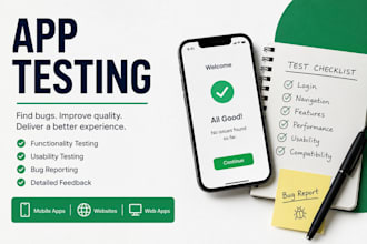 do app testing, QA testing, bug, and website testing