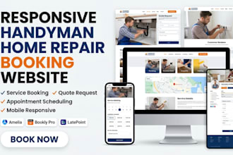 design a handyman booking website, home repair, maintenance service website