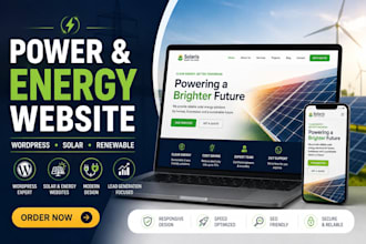 design power energy website, solar website or wordpress energy website developer