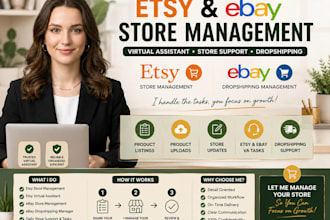 be your etsy print on demand store manager, VA and ebay dropshipping manager