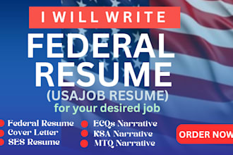 create a federal resume tailored to a specific government vacancy
