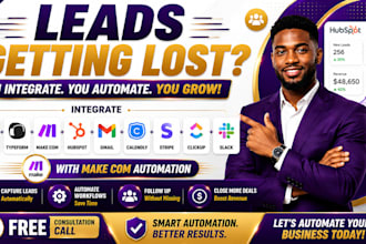 integarte meta ads typeform make com hubspot gmail calendly stripe clickup slack