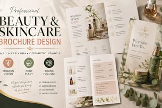 design a professional beauty wellness skincare brochure for your brand