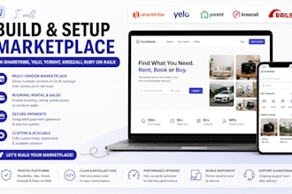 build and setup marketplace on sharetribe, yelo, yorent, kreezali, ruby on rails