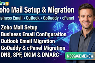 setup zoho mail business email data migration workspace outlook godaddy cpanel