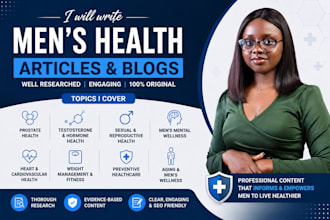 write men health, prostate, testosterone and wellness content