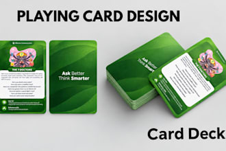 design custom card game, tarot cards, card box and board game illustration