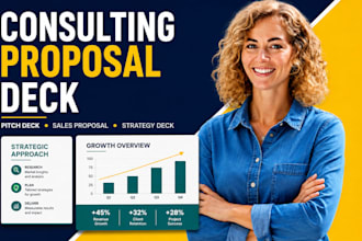 design consulting proposal, pitch deck, sales proposal and strategy deck