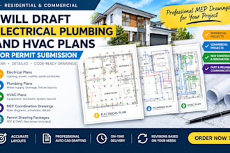 draft electrical plumbing and hvac plans for permit submission