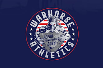 design athletics theme logo for a norwegian strength
