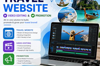 a travel website, marketing content and promotional videos
