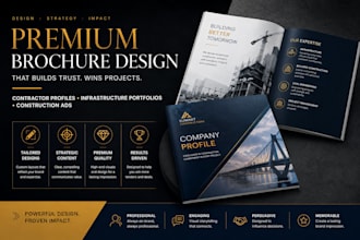 design contractor profiles, infrastructure portfolios and construction ads