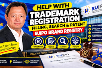 help with trademak registration, filling, search and patent euipo brand registry