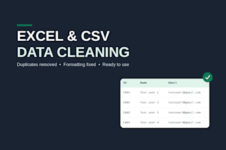 clean, organize and standardize your excel or CSV data