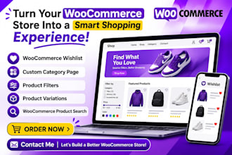setup woocommerce wishlist, category page, product filter, product variations