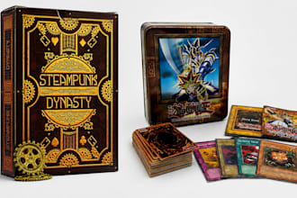 design card game mechanics, develop card game rule book design or card box