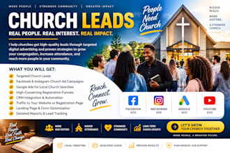 provide exclusive church leads, church facebook ads, church google ads