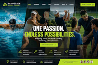 design wix swimming website tennis golf website sports coaching website