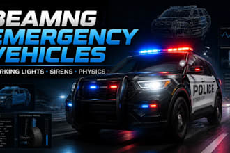 develop beamng emergency vehicles with working lights and physics