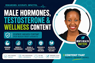 write male hormones, testosterone and wellness content