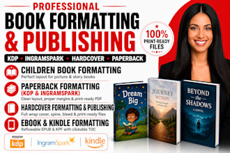 do ingramspark, kdp children book and paperback formatting, hardcover publishing