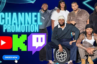 promote your youtube, twitch or kick channel organically