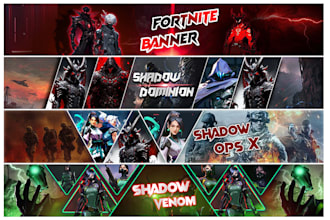 design eye catching youtube gaming banner, twitch banner and gaming header