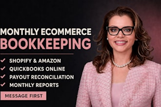 manage monthly ecommerce bookkeeping in quickbooks for shopify and amazon