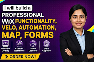 develop wix functionality with wix velo, wix automation, wix map and wix froms