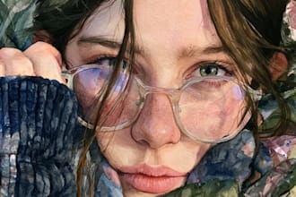 watercolor portrait painting, photo to watercolor portrait