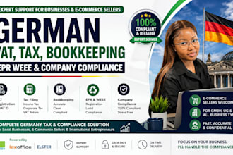 handle german vat, tax filing, bookkeeping, epr, weee and company compliace