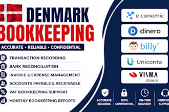handle denmark bookkeeping in economic, dinero, billy, uniconta and visma dinero