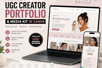 create a ugc creator portfolio, media kit and portfolio website in canva