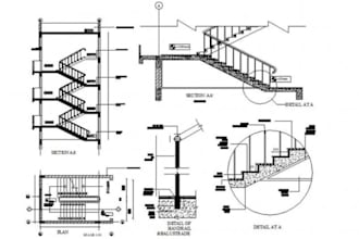 create staircase detailing and handrail drawings for construction