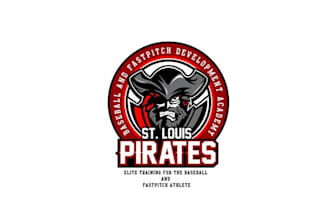 design pirates baseball fast pich academy logo