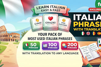 make an anki flashcard deck of 200 italian phrases in your language