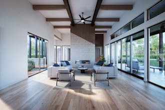 renovate apartment interior design,open concept living space,rough sketch to cgi