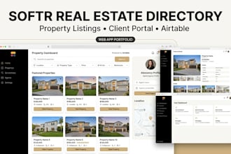 build softr real estate directory property listing client portal app airtable