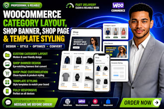 customize woocommerce category layout, shop banner, shop pag, template styling