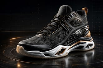 create 3d shoe model, render and tech pack