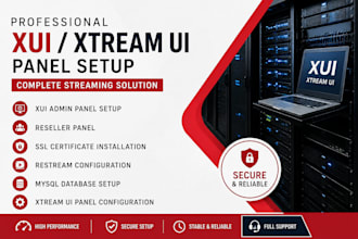 build xui admin panel, reseller panel, ssl, xtream ui panel, restream, mysql