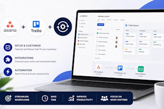 setup and customize asana, trello, asana integrations and automation consultant