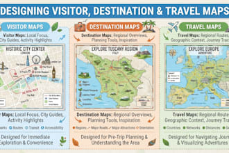 design visitor maps, destination maps and travel maps