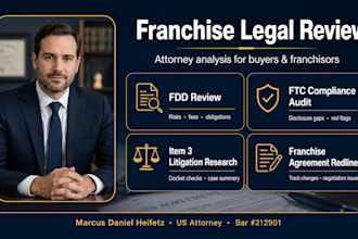 review your franchise disclosure document fdd as a licensed US attorney