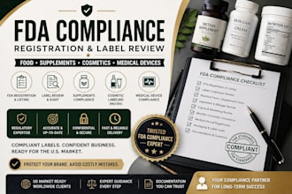 do fda registration and label review for food cosmetics supplements