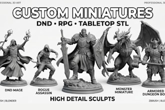 sculpt custom 3d miniature model 3d warhammer 3d figurine 3d tabletop dnd print