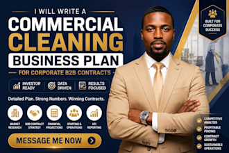 write a commercial cleaning business plan for b2b contracts