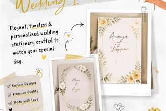 design wedding invitations, business cards, posters, and canva edits